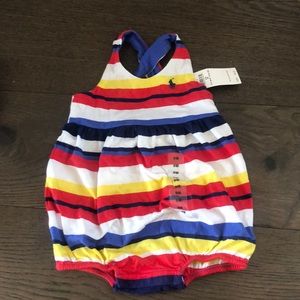 Ralph Lauren Baby Girls Striped Romper 9M NWT
